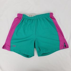 Under Armour Women's Athletic Shorts Green Pink S